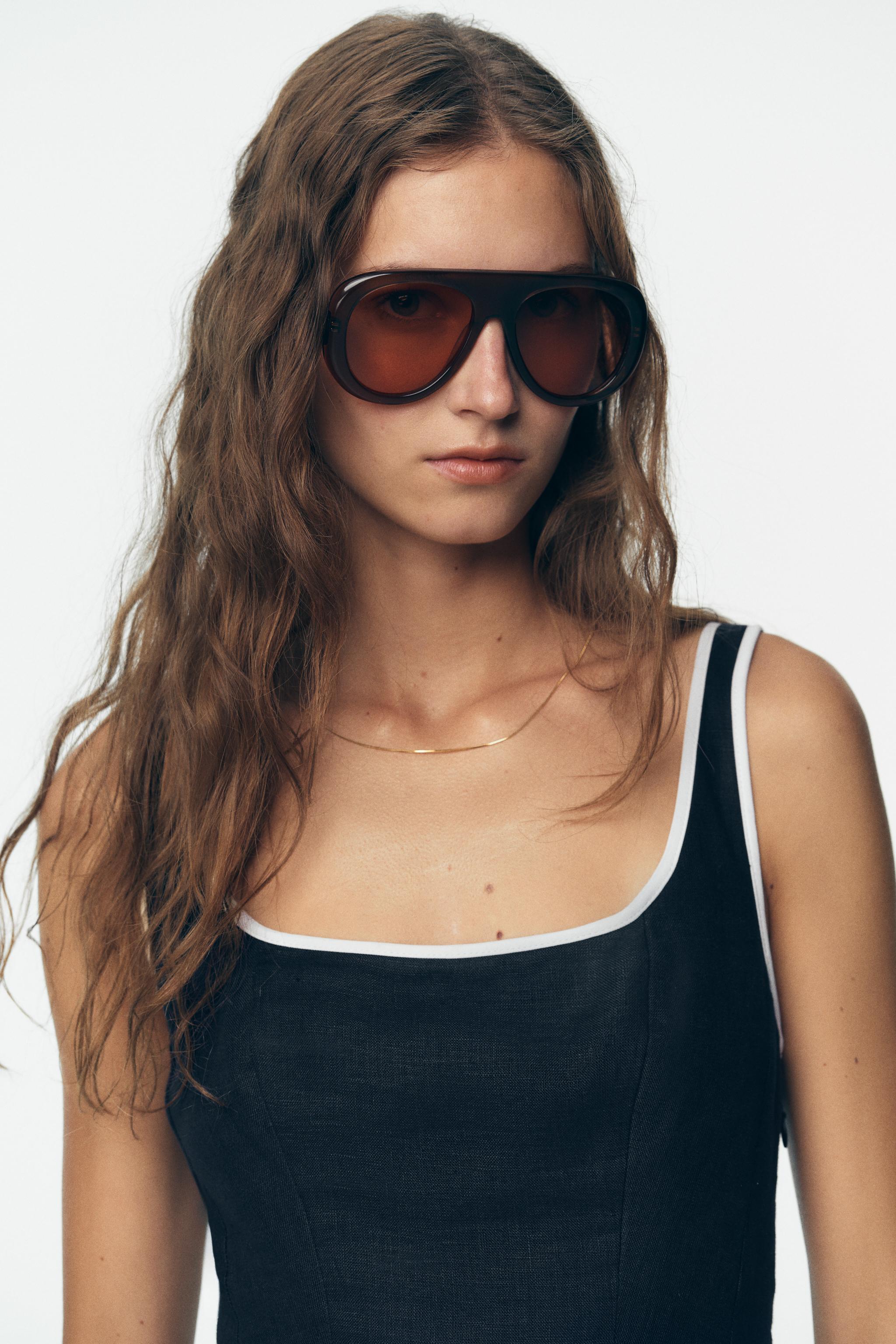 CONTRAST PIPING LINEN MIDI DRESS